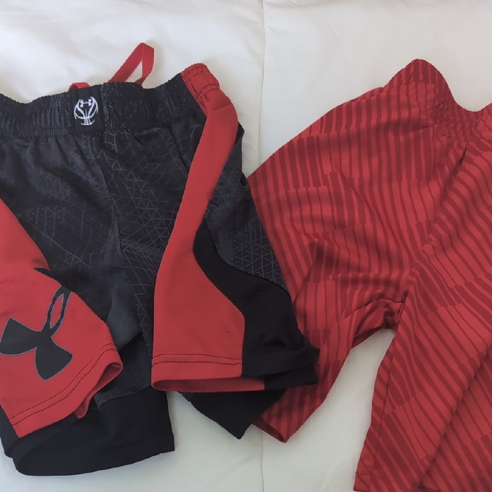 Under Armour Black and Red Sports Shorts